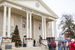 People lined up to see Santa during Christmas on the Square
